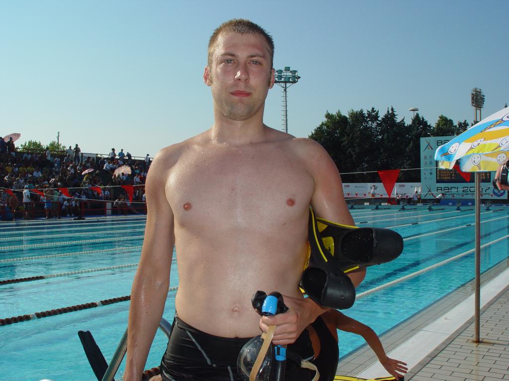 07-13  2007 г. Чемпион мира П.Кулаков. Всемирные игры CMAS, 14 чемпионат мира по плаванию в ластах. Бари, Италия..JPG